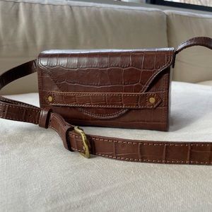 MADEWELL - Faux leather brown bag